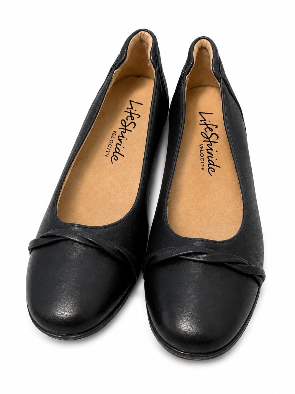 Life Stride Black Twist-Detail Ballet Flats 6.5M